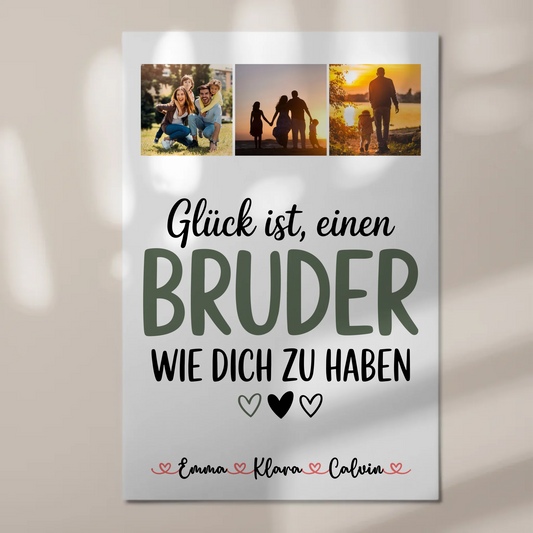 Fotoboard Magnet Poster Fotocollage Bruder Glück Ist einen Bruder Wie Dich Zu Haben Geschenk 1