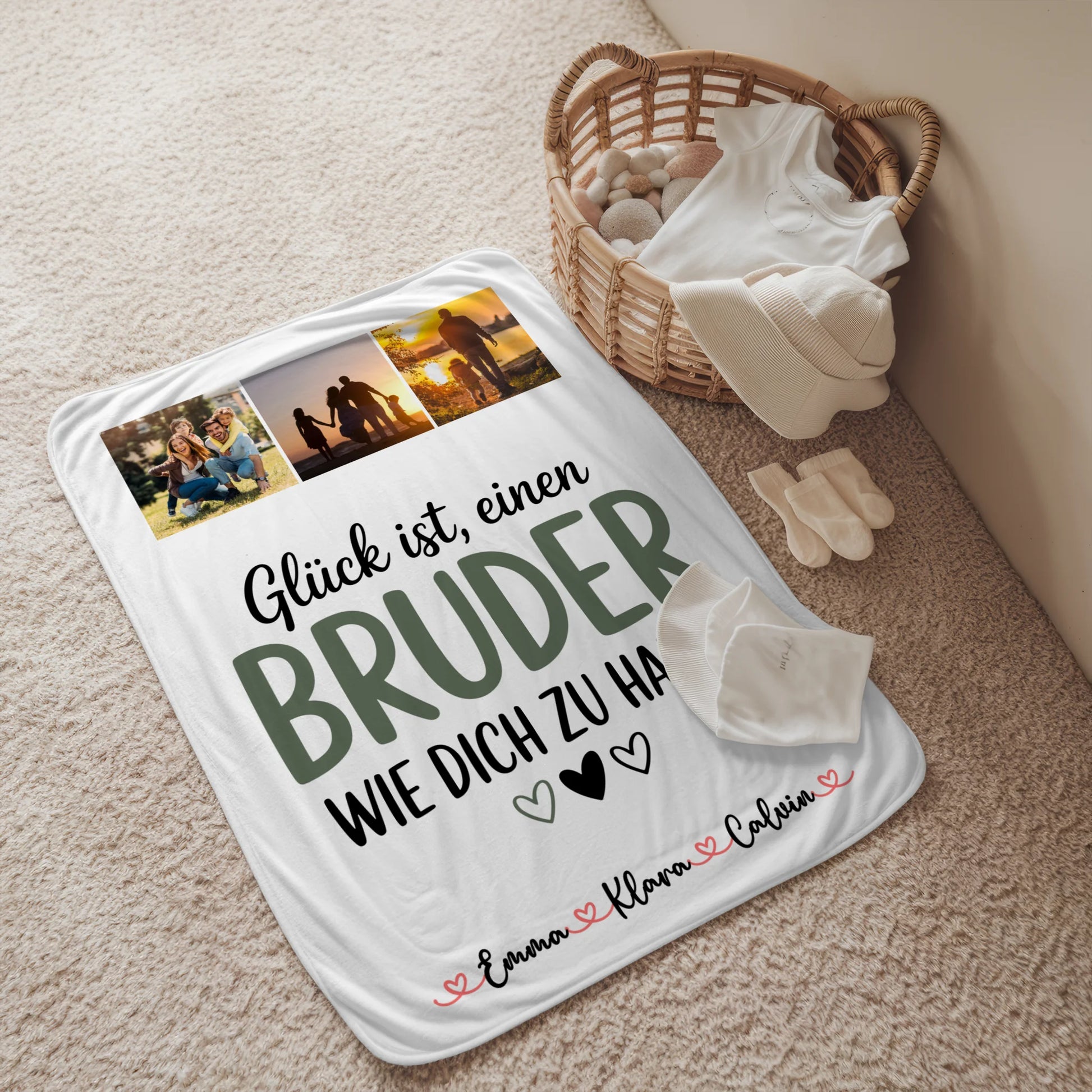 Kuscheldecke Mit Namen Und Motiv Fotocollage Bruder Glück Ist einen Bruder Wie Dich Zu Haben 2