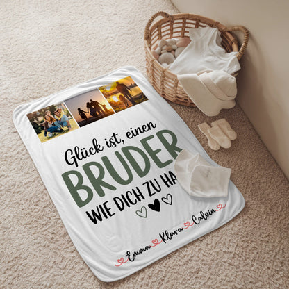 Kuscheldecke Mit Namen Und Motiv Fotocollage Bruder Glück Ist einen Bruder Wie Dich Zu Haben 2