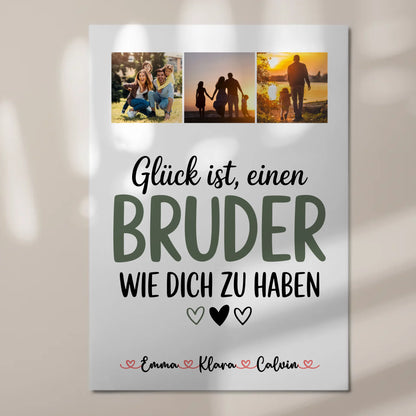 Fotoboard Magnet Poster Fotocollage Bruder Glück Ist einen Bruder Wie Dich Zu Haben Geschenk