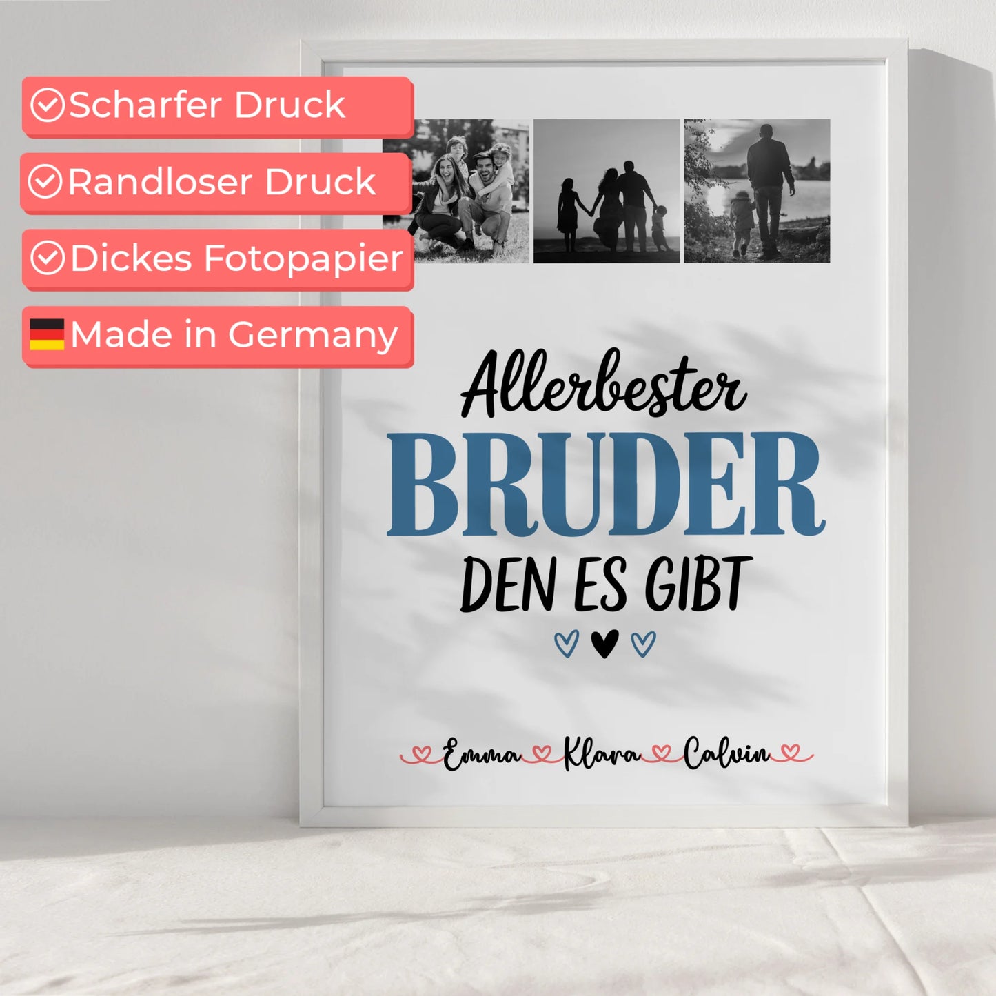 Bruder Poster Personalisiert Geschenk Fotocollage Bruder Allerbester Bruder Den Es Gibt