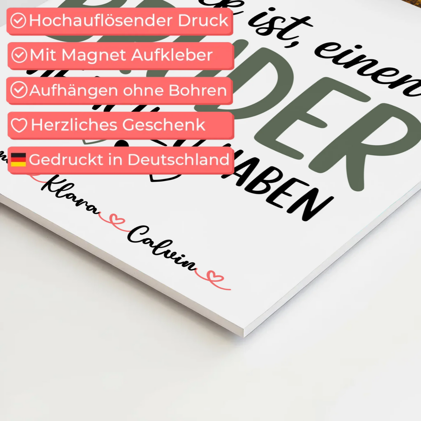 Fotoboard Magnet Poster Fotocollage Bruder Glück Ist einen Bruder Wie Dich Zu Haben Geschenk