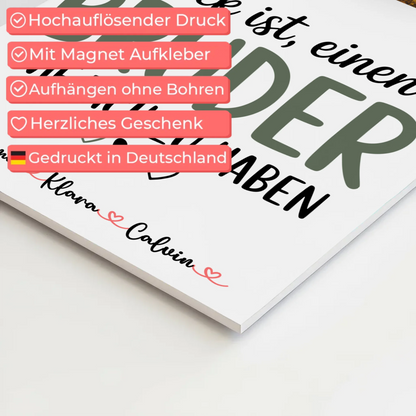 Fotoboard Magnet Poster Fotocollage Bruder Glück Ist einen Bruder Wie Dich Zu Haben Geschenk