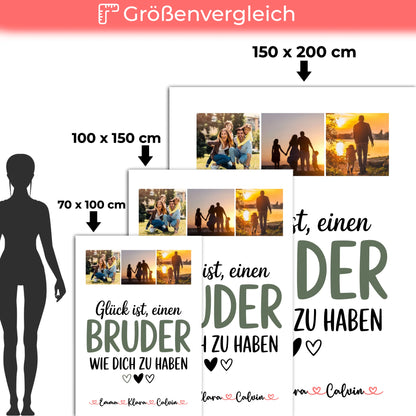 Kuscheldecke Mit Namen Und Motiv Fotocollage Bruder Glück Ist einen Bruder Wie Dich Zu Haben 5