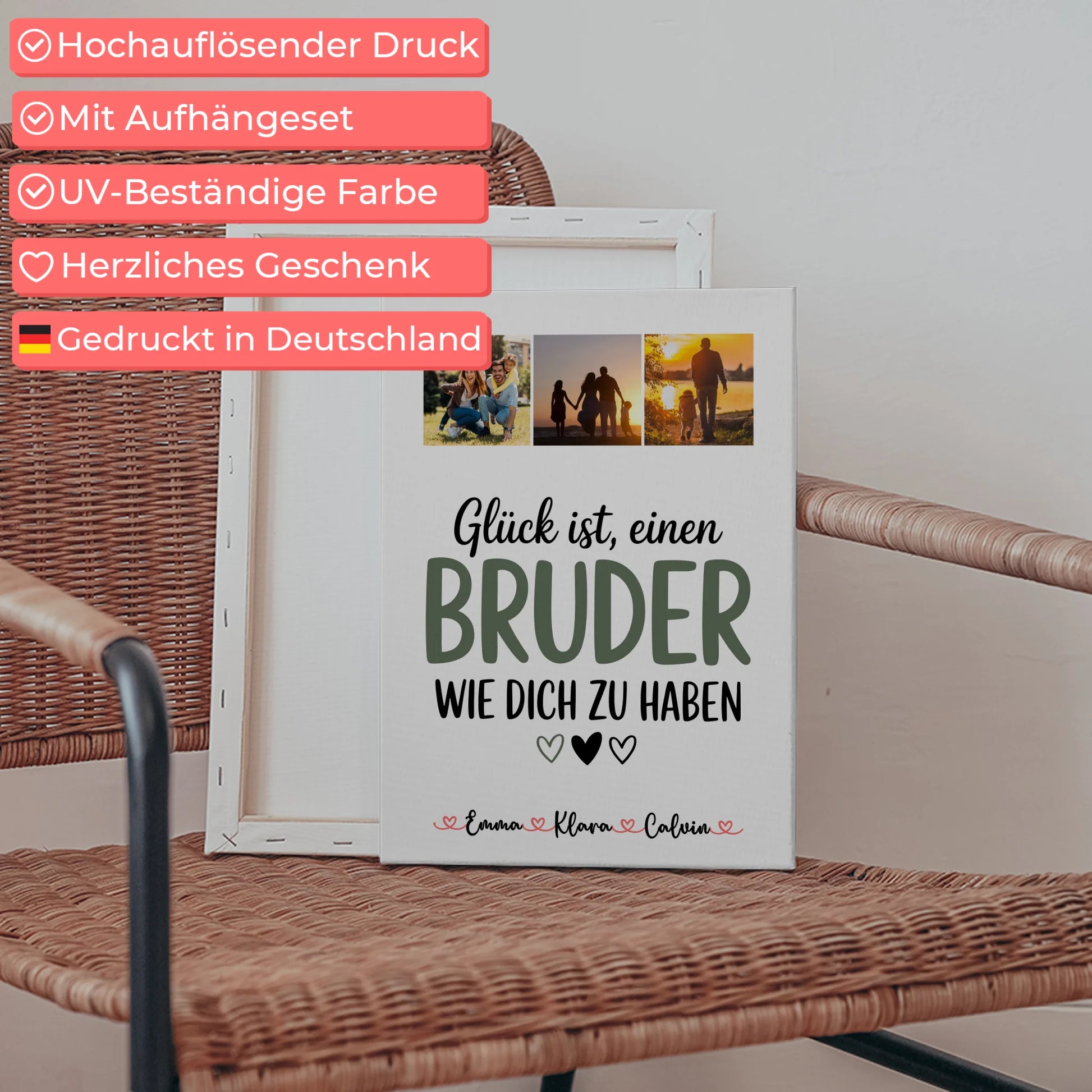 Personalisierte Leinwand Fotocollage Bruder Glück Ist Einen Bruder Wie Dich Haben 5