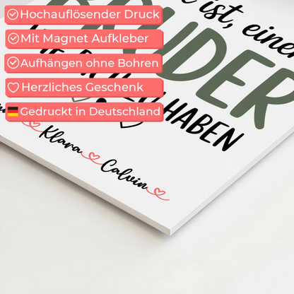 Fotoboard Magnet Poster Fotocollage Bruder Glück Ist einen Bruder Wie Dich Zu Haben Geschenk