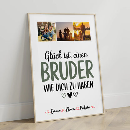 Bruder Poster Personalisiert Fotocollage Bruder Glück Ist Einen Bruder Wie Dich Zu Haben