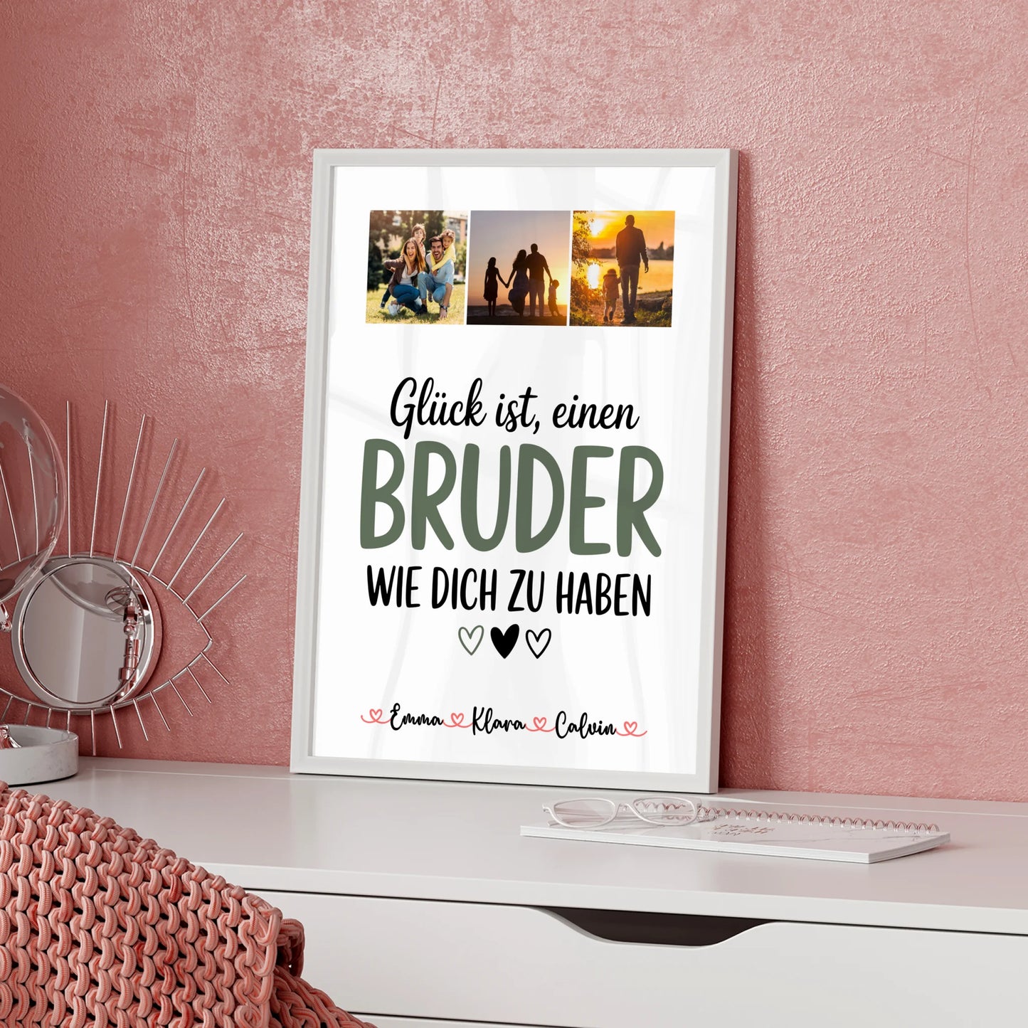 Bruder Poster Personalisiert Fotocollage Bruder Glück Ist Einen Bruder Wie Dich Zu Haben