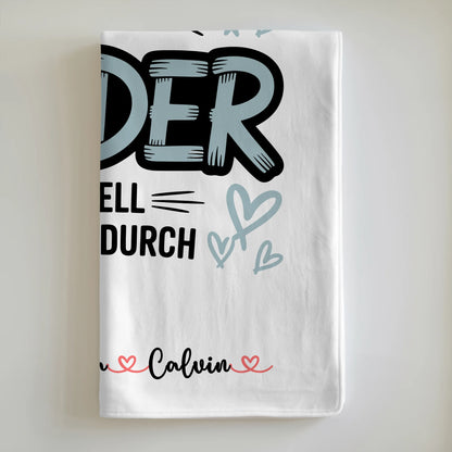 Kuscheldecke Mit Namen und Fotocollage für Bruder Weltbester Bruder Offiziell Geprüft Durch 6