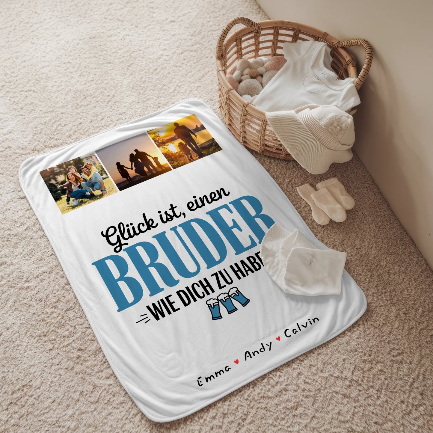 Personalisierte Kuscheldecke Mit Namen Bruder Fotocollage Glück Ist Einen Bruder Wie Dich Zu Haben 2
