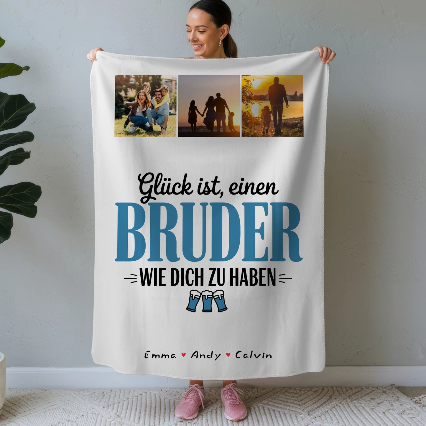 Personalisierte Kuscheldecke Mit Namen Bruder Fotocollage Glück Ist Einen Bruder Wie Dich Zu Haben 1