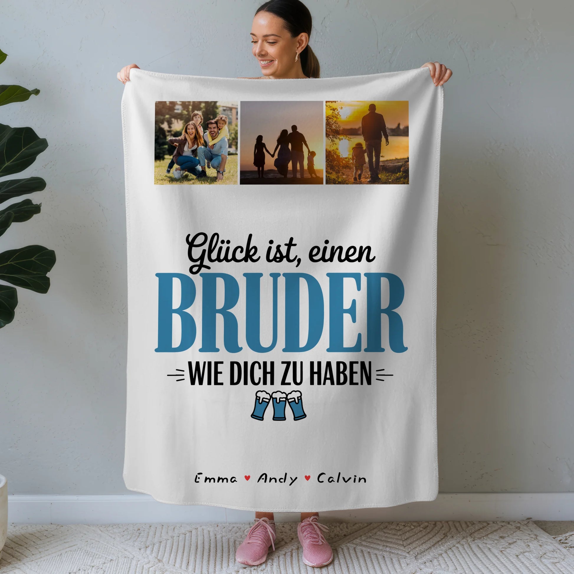 Personalisierte Kuscheldecke Mit Namen Bruder Fotocollage Glück Ist Einen Bruder Wie Dich Zu Haben 1