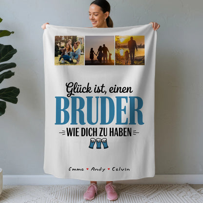 Personalisierte Kuscheldecke Mit Namen Bruder Fotocollage Glück Ist Einen Bruder Wie Dich Zu Haben 1