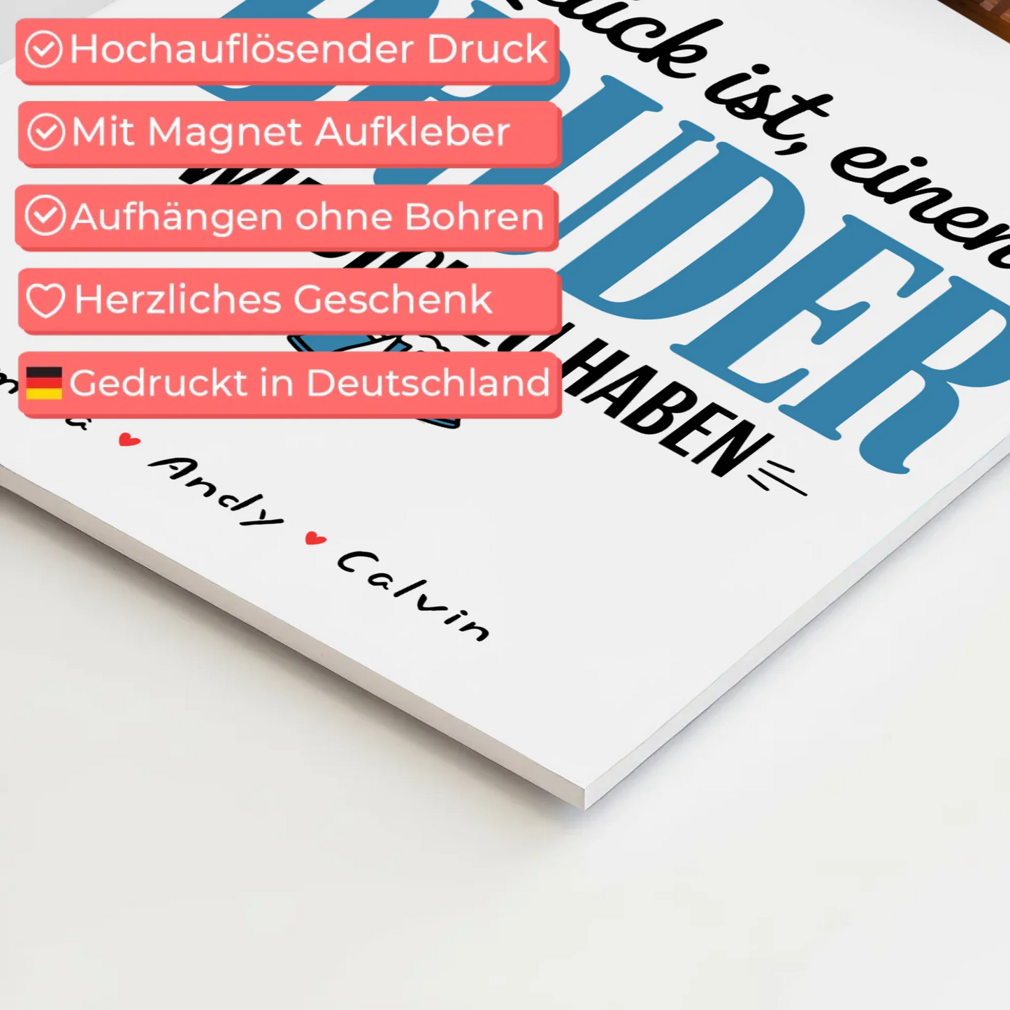 Fotoboard Poster Magnetisch Bruder Fotocollage Glück Ist einen Bruder Wie Dich Zu Haben Geschenk 4