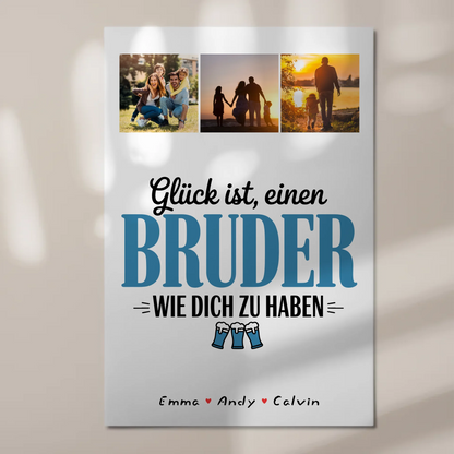 Fotoboard Poster Magnetisch Bruder Fotocollage Glück Ist einen Bruder Wie Dich Zu Haben Geschenk