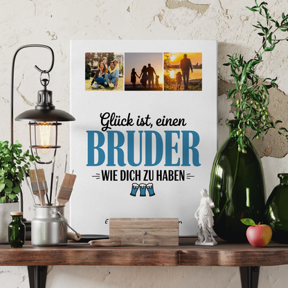 Personalisierte Bruder Fotocollage Großes Bild Aus Vielen Kleinen Glück Ist Einen Bruder Wie Dich Zu Haben 3