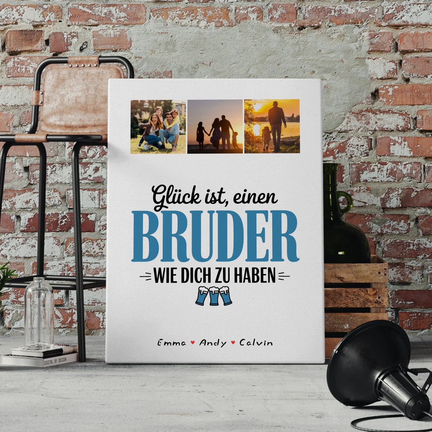 Personalisierte Bruder Fotocollage Großes Bild Aus Vielen Kleinen Glück Ist Einen Bruder Wie Dich Zu Haben 4