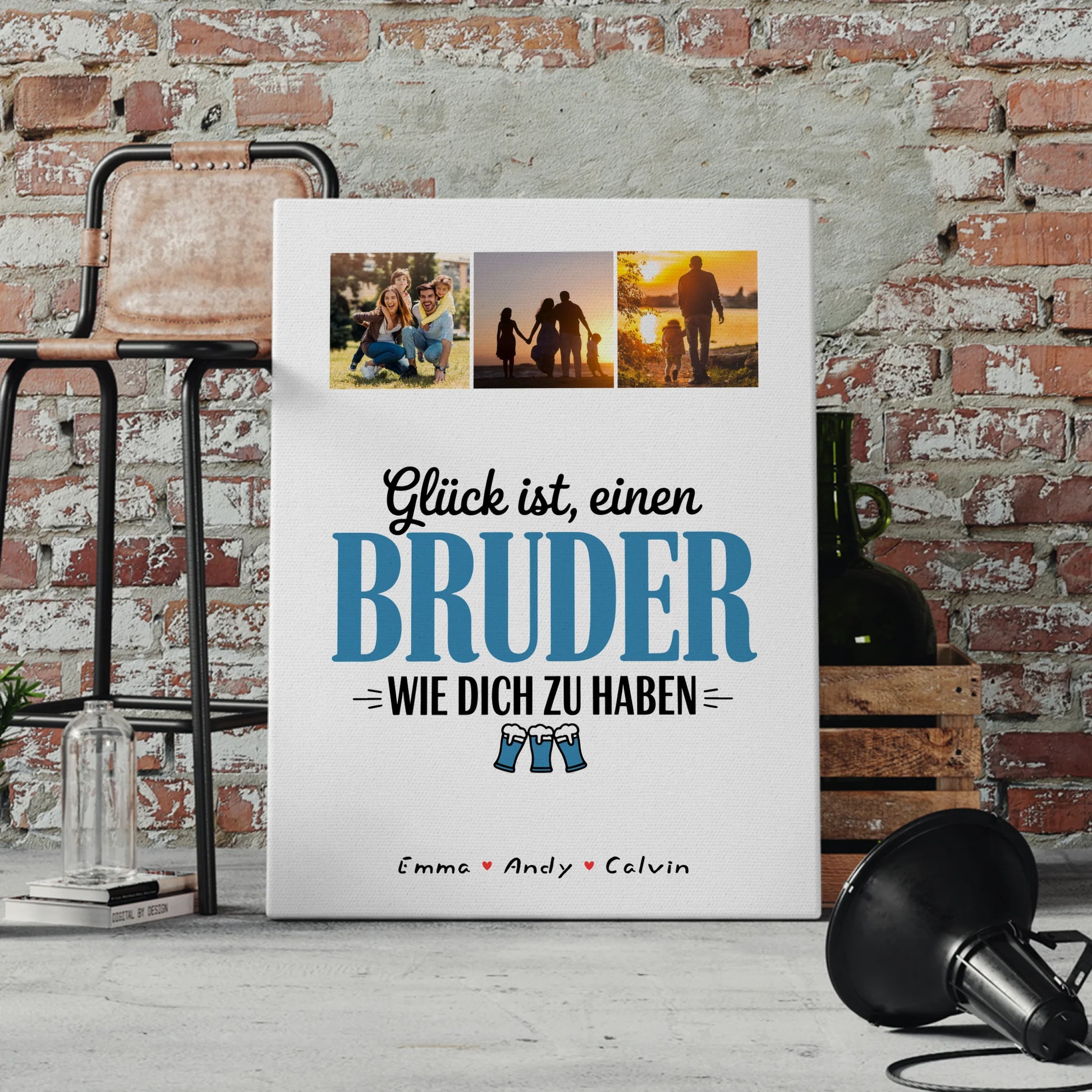 Personalisierte Bruder Fotocollage Großes Bild Aus Vielen Kleinen Glück Ist Einen Bruder Wie Dich Zu Haben 4