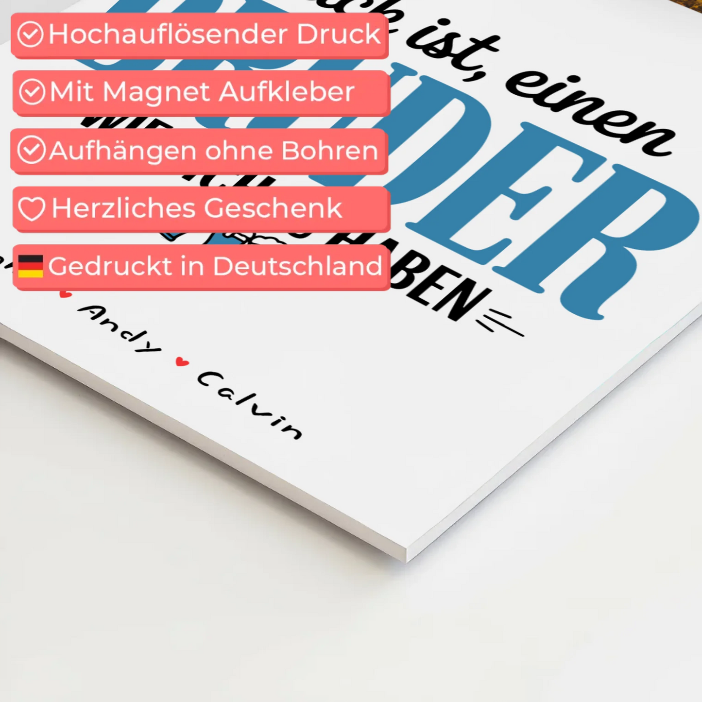 Fotoboard Poster Magnetisch Bruder Fotocollage Glück Ist einen Bruder Wie Dich Zu Haben Geschenk