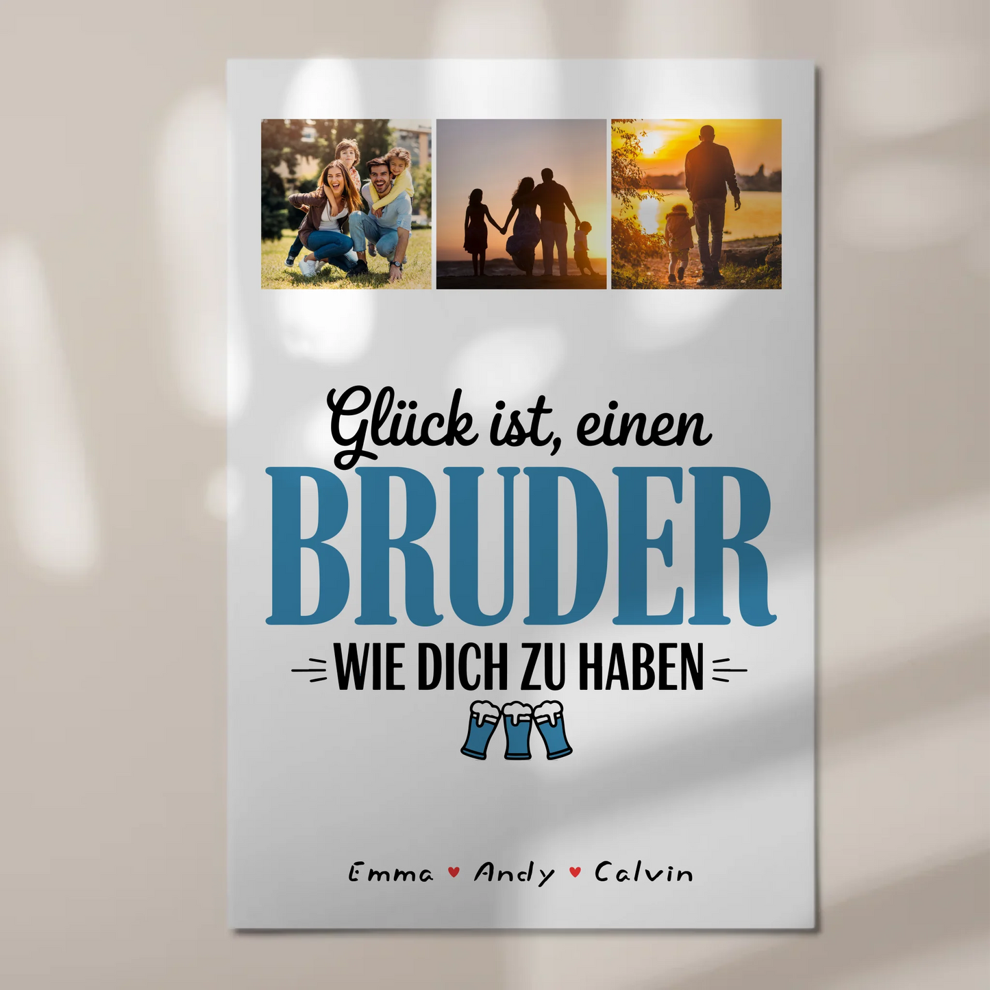 Fotoboard Poster Magnetisch Bruder Fotocollage Glück Ist einen Bruder Wie Dich Zu Haben Geschenk