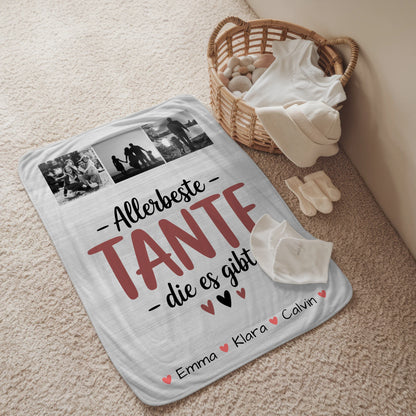 Kuscheldecke Mit Namen Und Motiv Geschenk Fotocollage Tante Allerbeste Tante Die Es Gibt 2