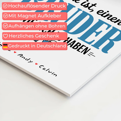 Fotoboard Poster Magnetisch Bruder Fotocollage Glück Ist einen Bruder Wie Dich Zu Haben Geschenk