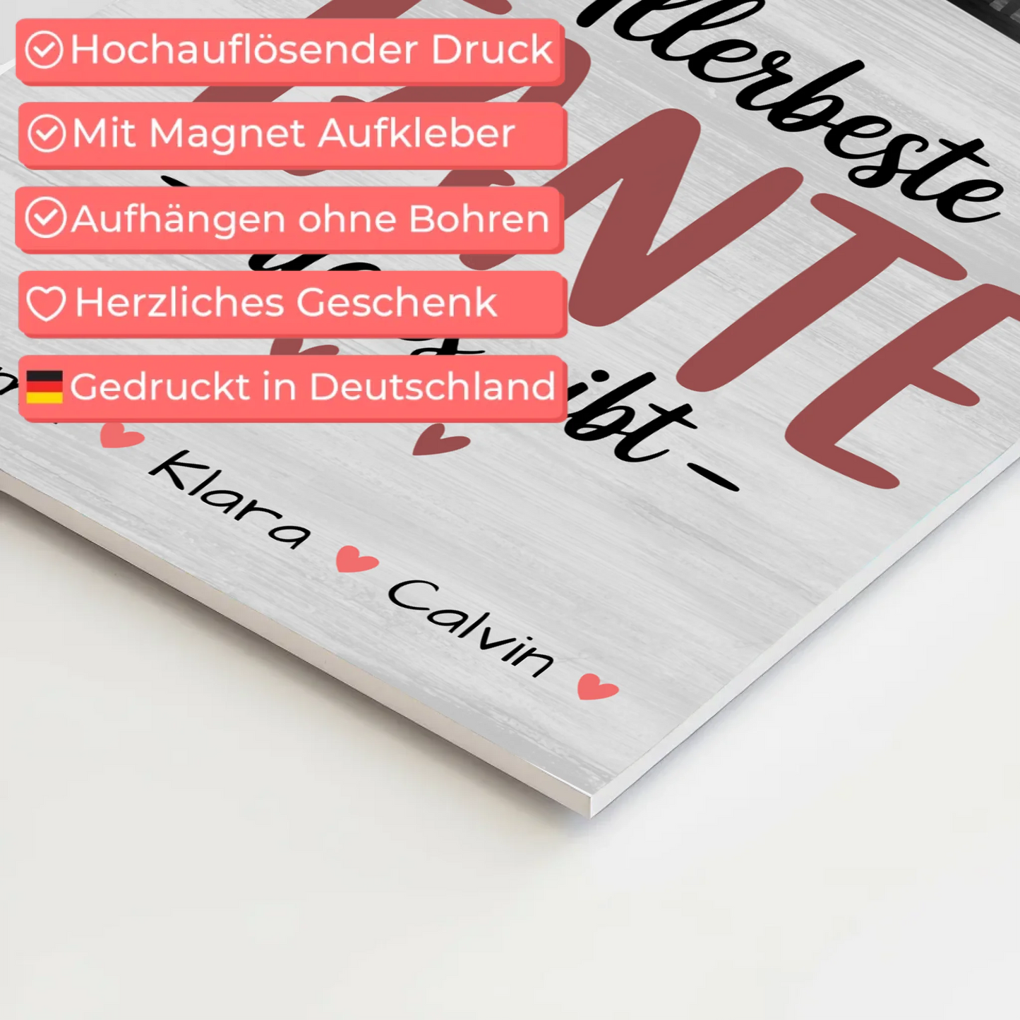 Personalisiertes Fotoboard Magnet Wandbild Geschenk Fotocollage Tante Allerbeste Tante Die Es Gibt 4