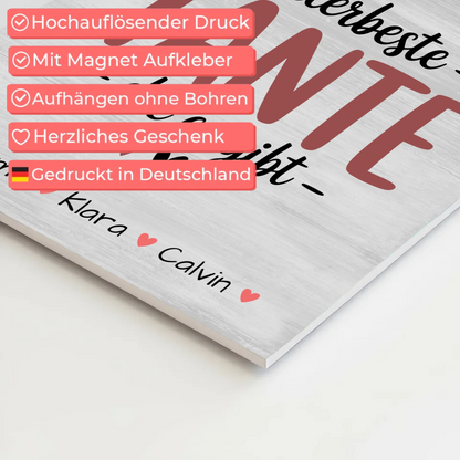 Personalisiertes Fotoboard Magnet Wandbild Geschenk Fotocollage Tante Allerbeste Tante Die Es Gibt 10