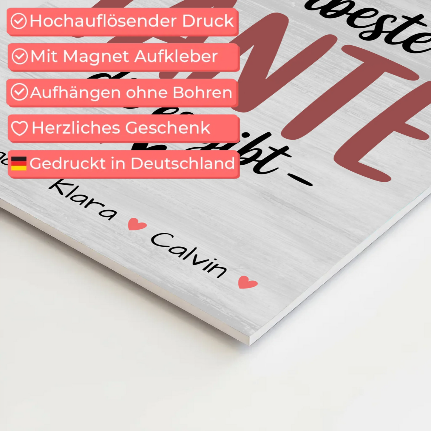 Personalisiertes Fotoboard Magnet Wandbild Geschenk Fotocollage Tante Allerbeste Tante Die Es Gibt