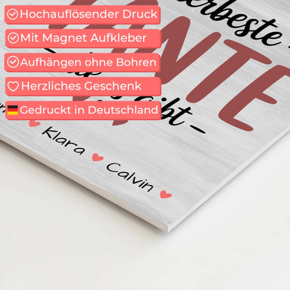 Personalisiertes Fotoboard Magnet Wandbild Geschenk Fotocollage Tante Allerbeste Tante Die Es Gibt