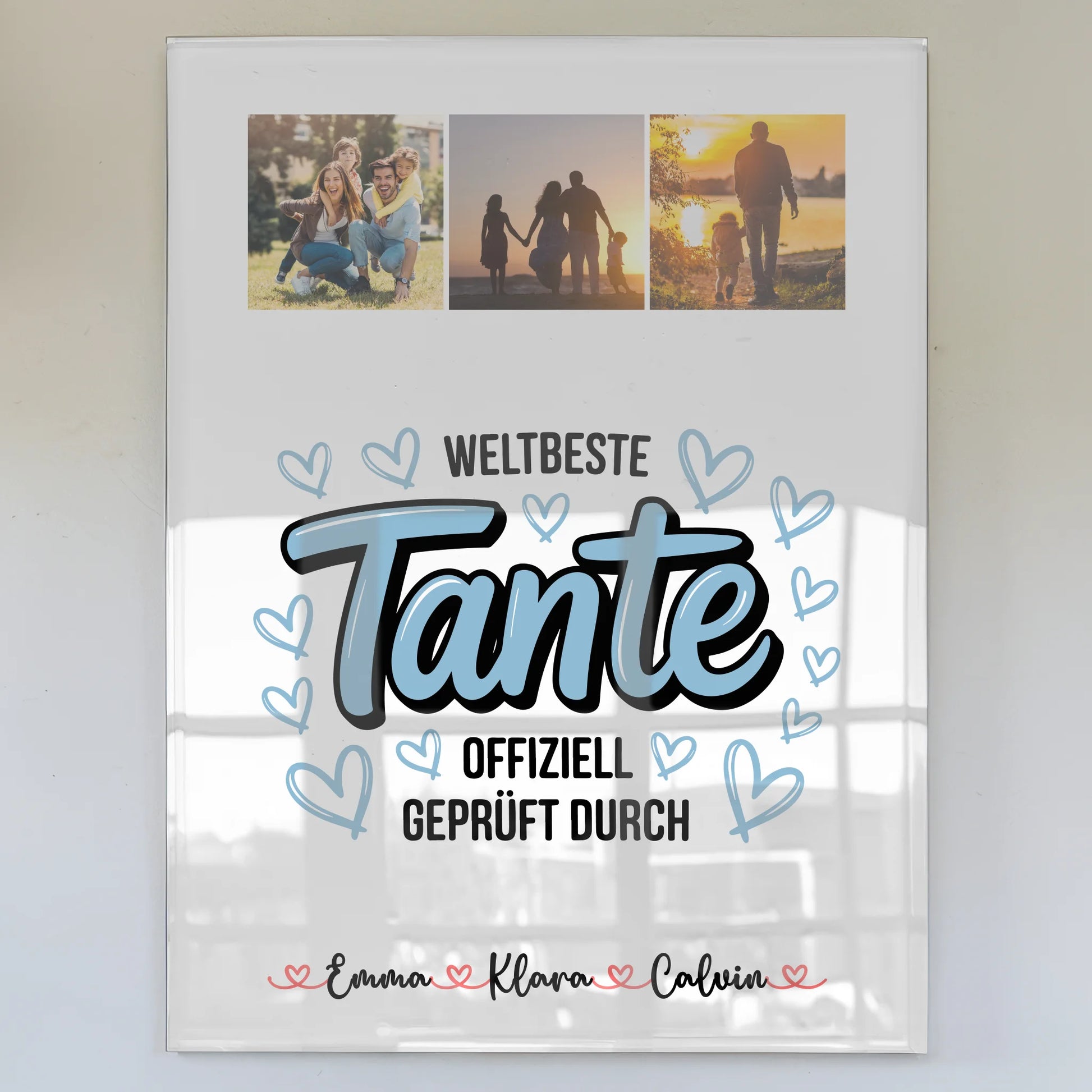 Personalisierte Geschenke Foto Mit Acrylglas Fotocollage Tante Weltbeste Tante Offiziell Geprüft Durch 1