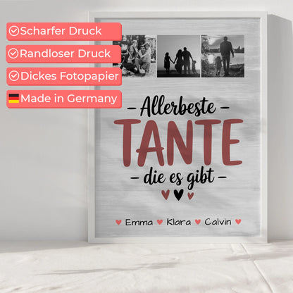 Karten Poster Personalisiert Geschenk Fotocollage Tante Allerbeste Tante Die Es Gibt Geschenkidee