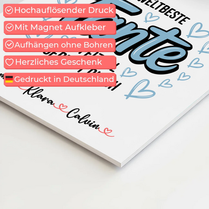 Fotoboard Poster Magnetisch Fotocollage Tante Weltbeste Tante Offiziell Geprüft Durch 10