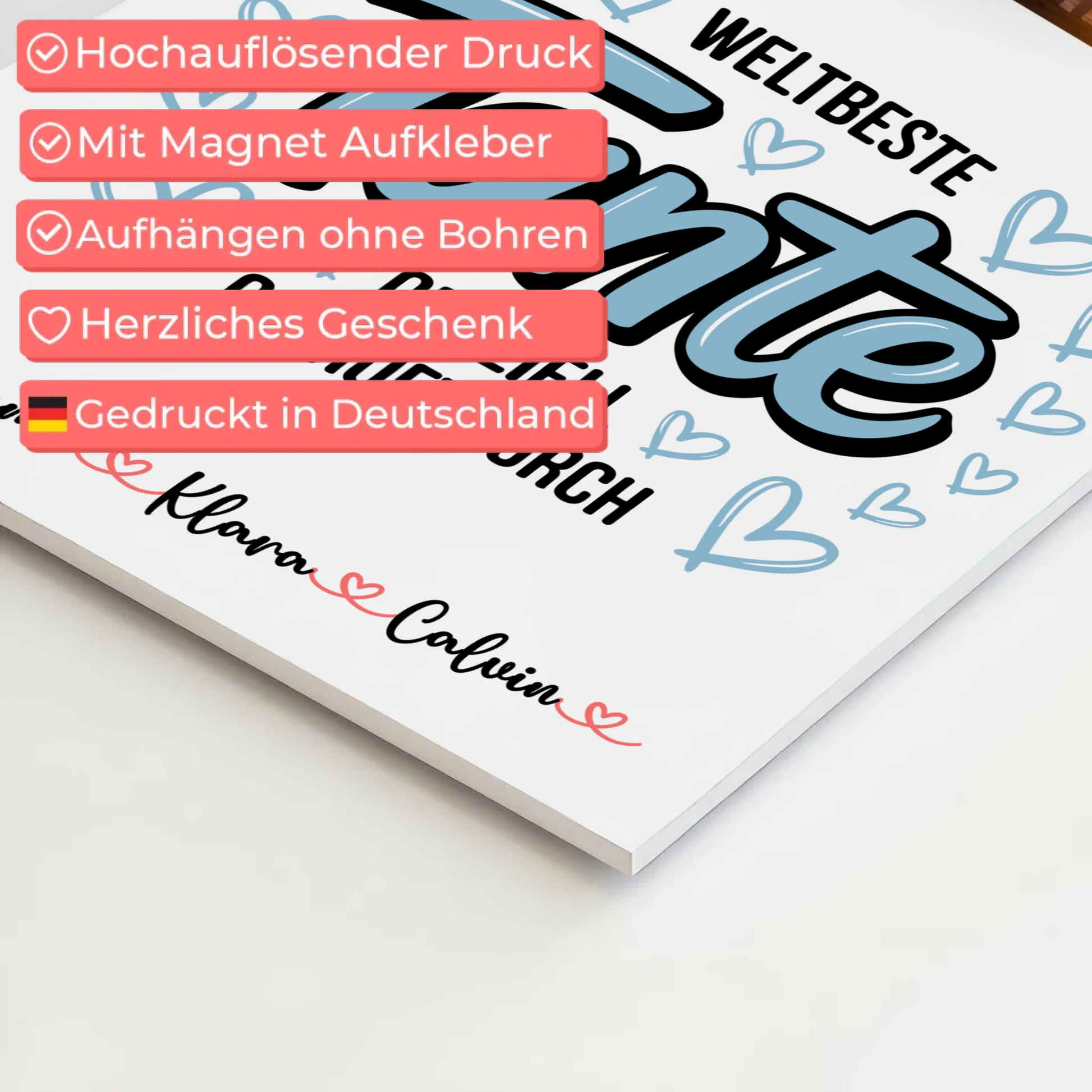 Fotoboard Poster Magnetisch Fotocollage Tante Weltbeste Tante Offiziell Geprüft Durch 4