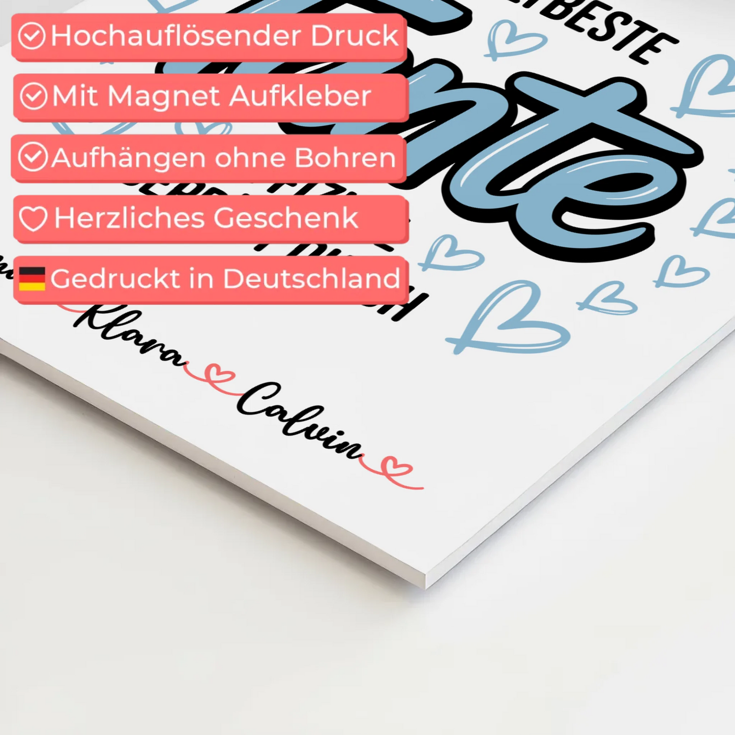 Fotoboard Poster Magnetisch Fotocollage Tante Weltbeste Tante Offiziell Geprüft Durch