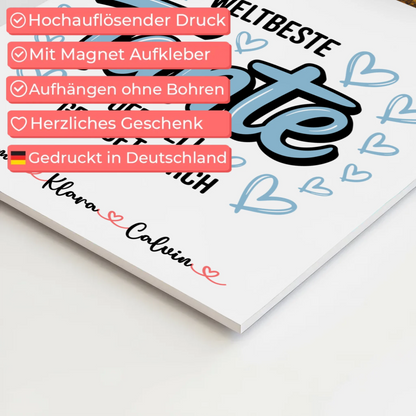 Fotoboard Poster Magnetisch Fotocollage Tante Weltbeste Tante Offiziell Geprüft Durch