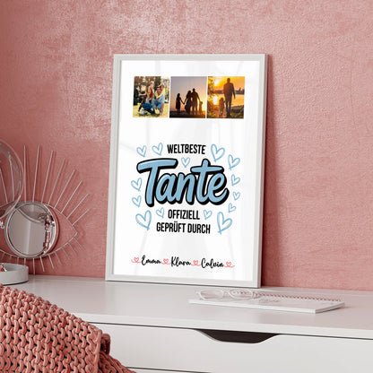 Karten Poster Personalisiert Fotocollage Tante Weltbeste Tante Offiziell Geprüft Durch