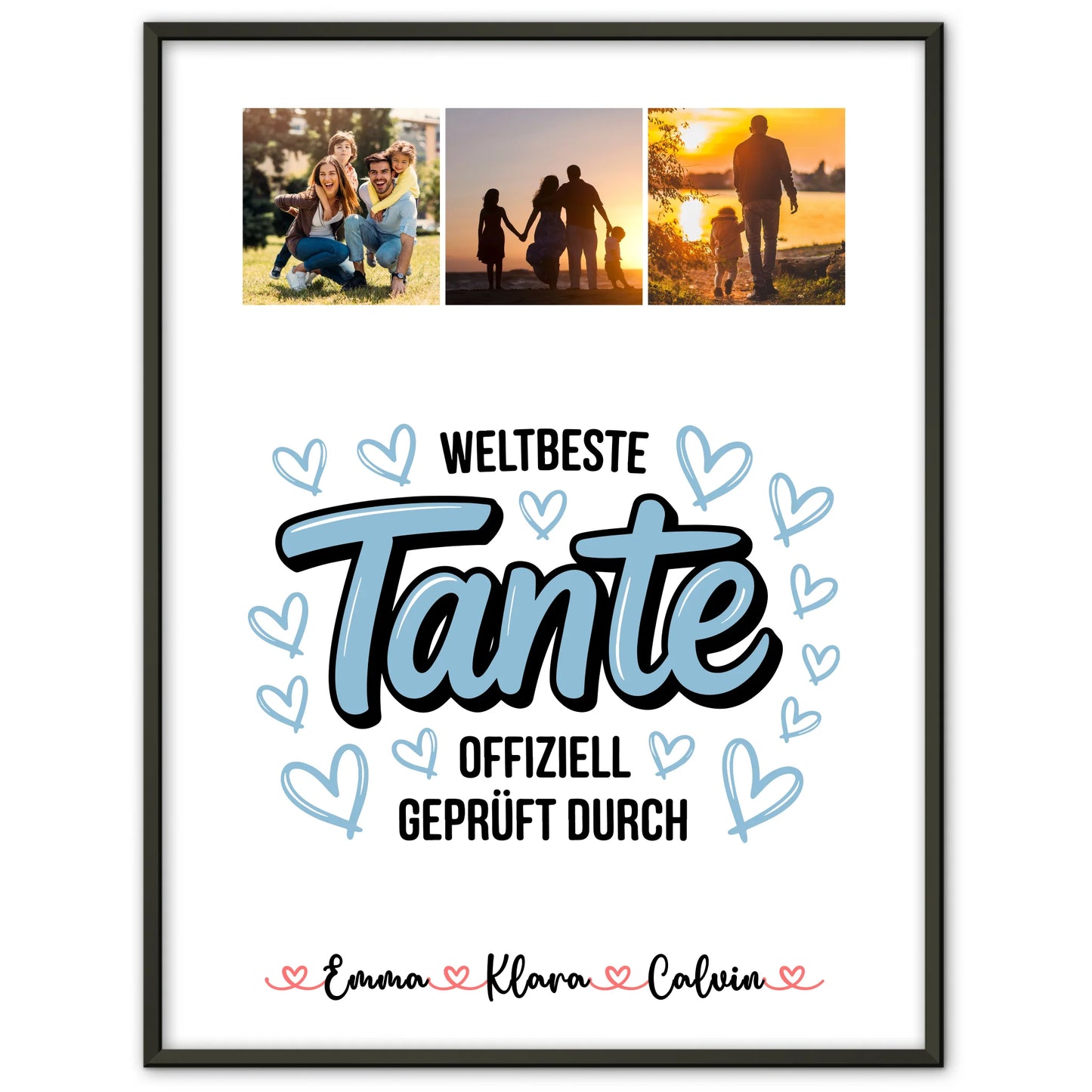 Karten Poster Personalisiert Fotocollage Tante Weltbeste Tante Offiziell Geprüft Durch