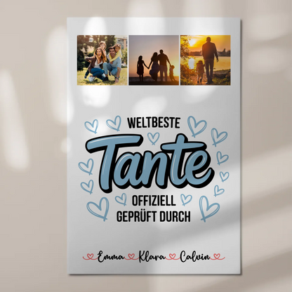 Fotoboard Poster Magnetisch Fotocollage Tante Weltbeste Tante Offiziell Geprüft Durch