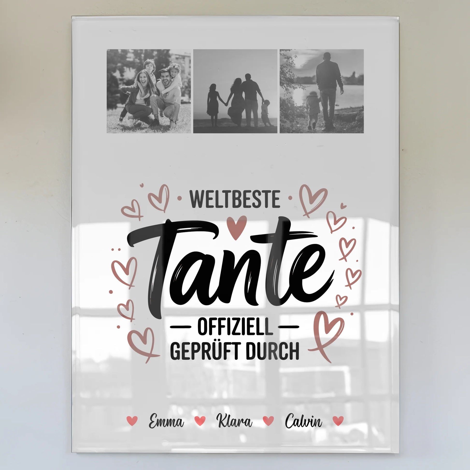 Acrylglas Mit Foto Fotocollage für Tante Weltbeste Tante Offiziell Geprüft Durch 1