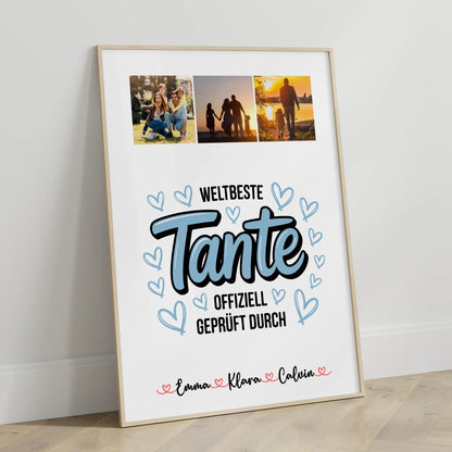 Karten Poster Personalisiert Fotocollage Tante Weltbeste Tante Offiziell Geprüft Durch