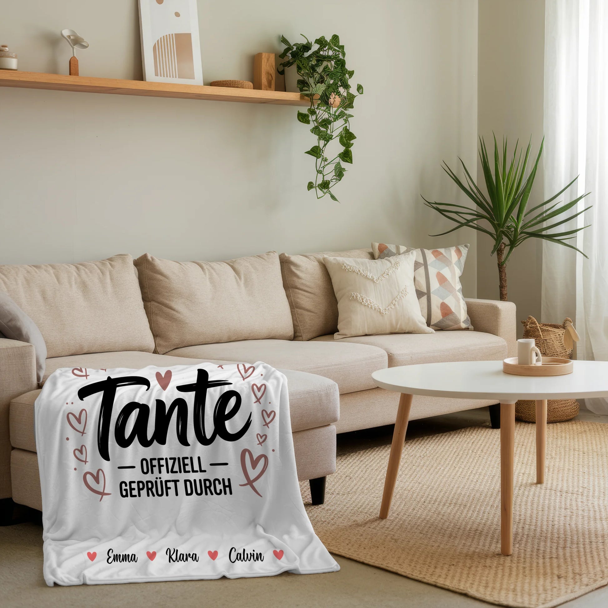 Kuscheldecke Mit Namen Und Motiv Fotocollage für Tante Weltbeste Tante Offiziell Geprüft Durch 4