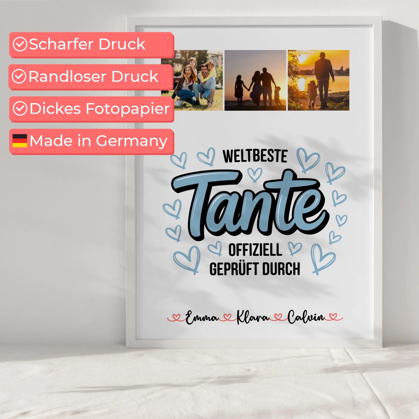 Karten Poster Personalisiert Fotocollage Tante Weltbeste Tante Offiziell Geprüft Durch