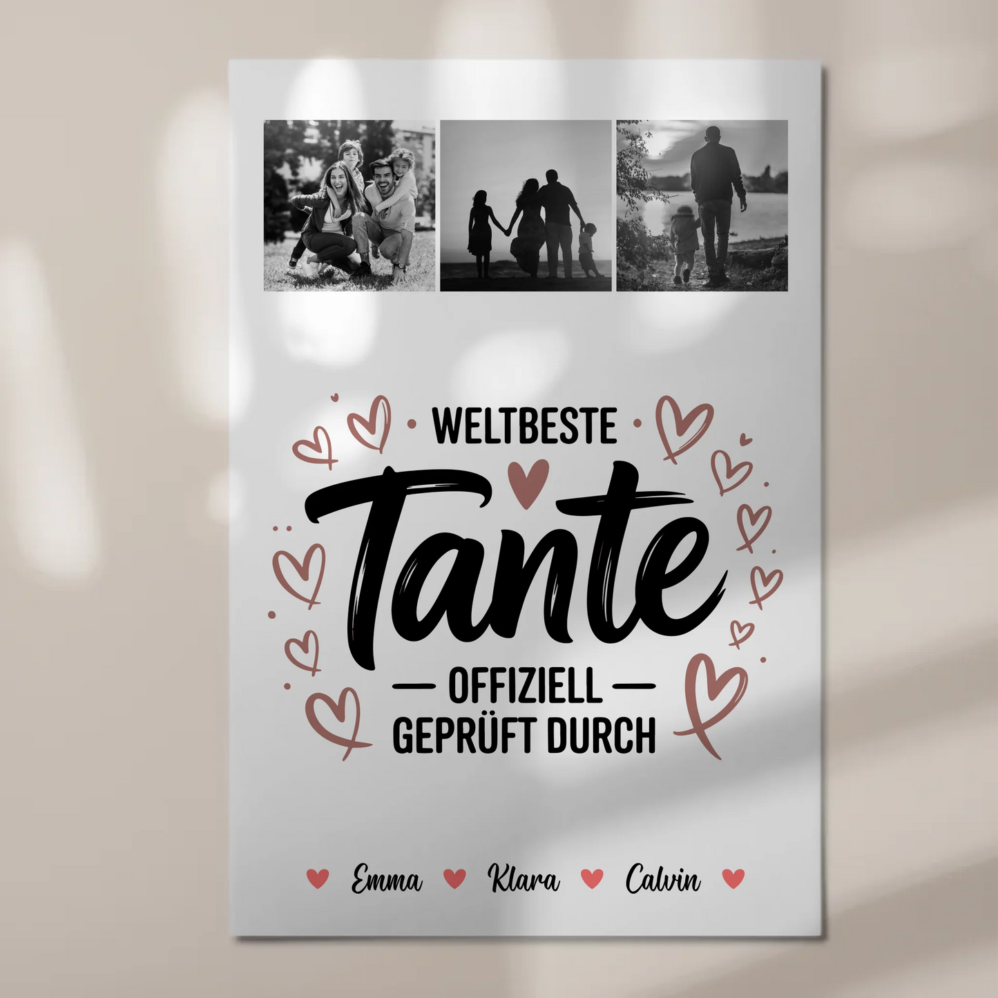 Fotoboard Magnet Poster Fotocollage für Tante Weltbeste Tante Offiziell Geprüft Durch 1