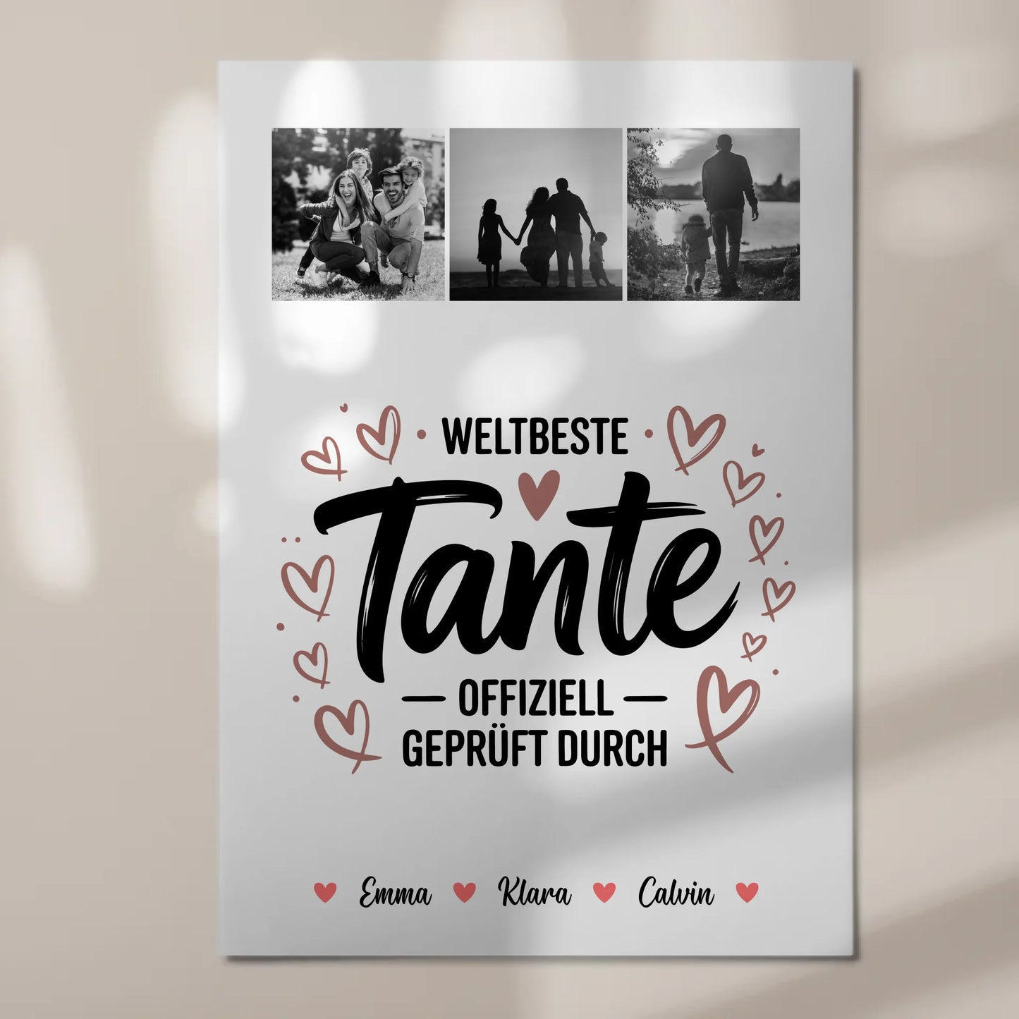 Fotoboard Magnet Poster Fotocollage für Tante Weltbeste Tante Offiziell Geprüft Durch 7