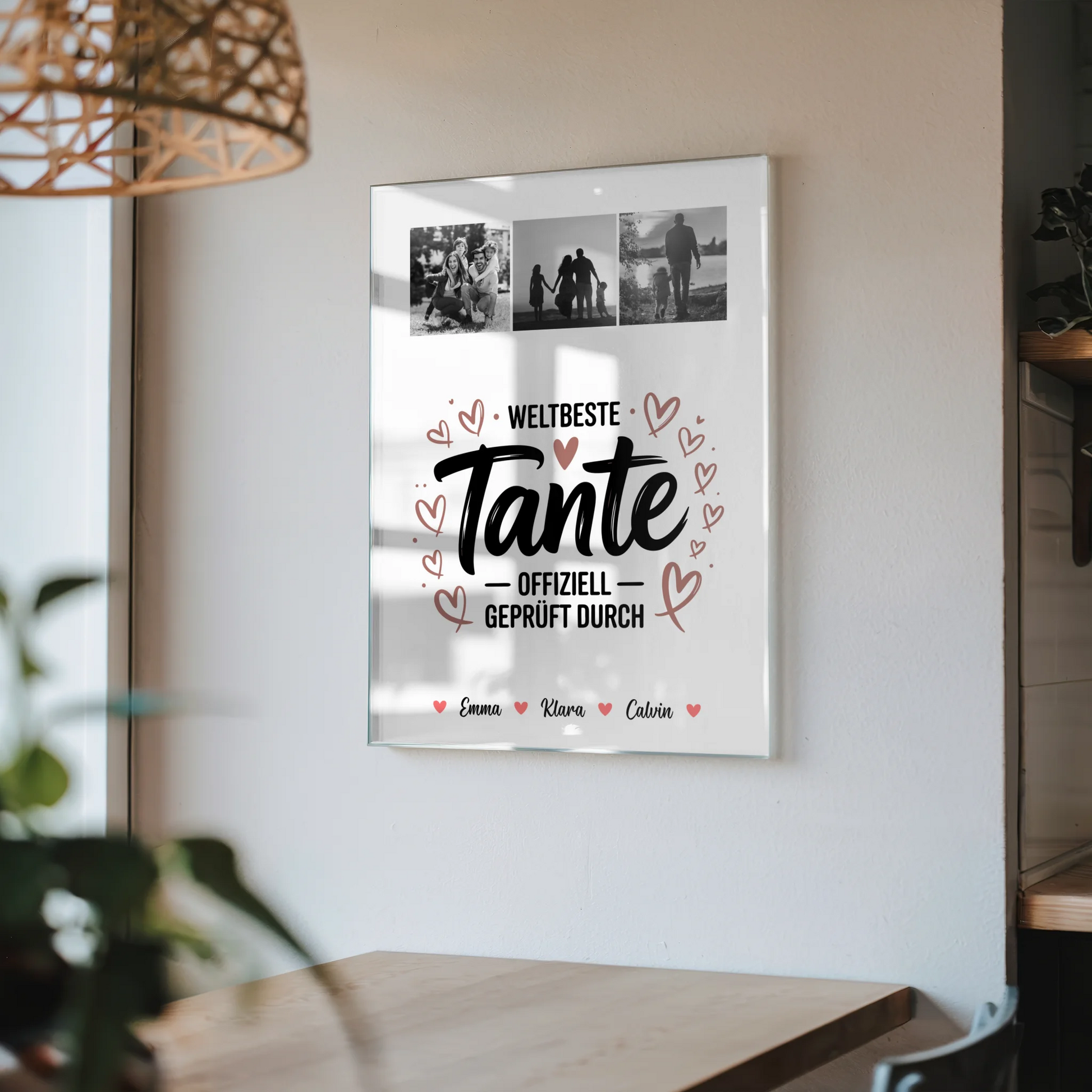 Acrylglas Mit Foto Fotocollage für Tante Weltbeste Tante Offiziell Geprüft Durch 4