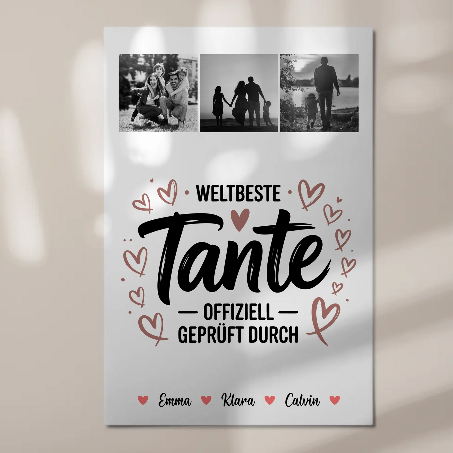 Fotoboard Magnet Poster Fotocollage für Tante Weltbeste Tante Offiziell Geprüft Durch