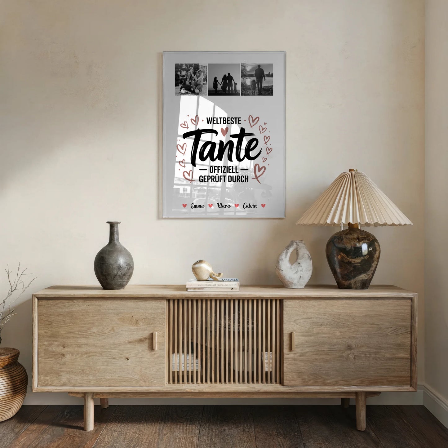 Acrylglas Mit Foto Fotocollage für Tante Weltbeste Tante Offiziell Geprüft Durch 5