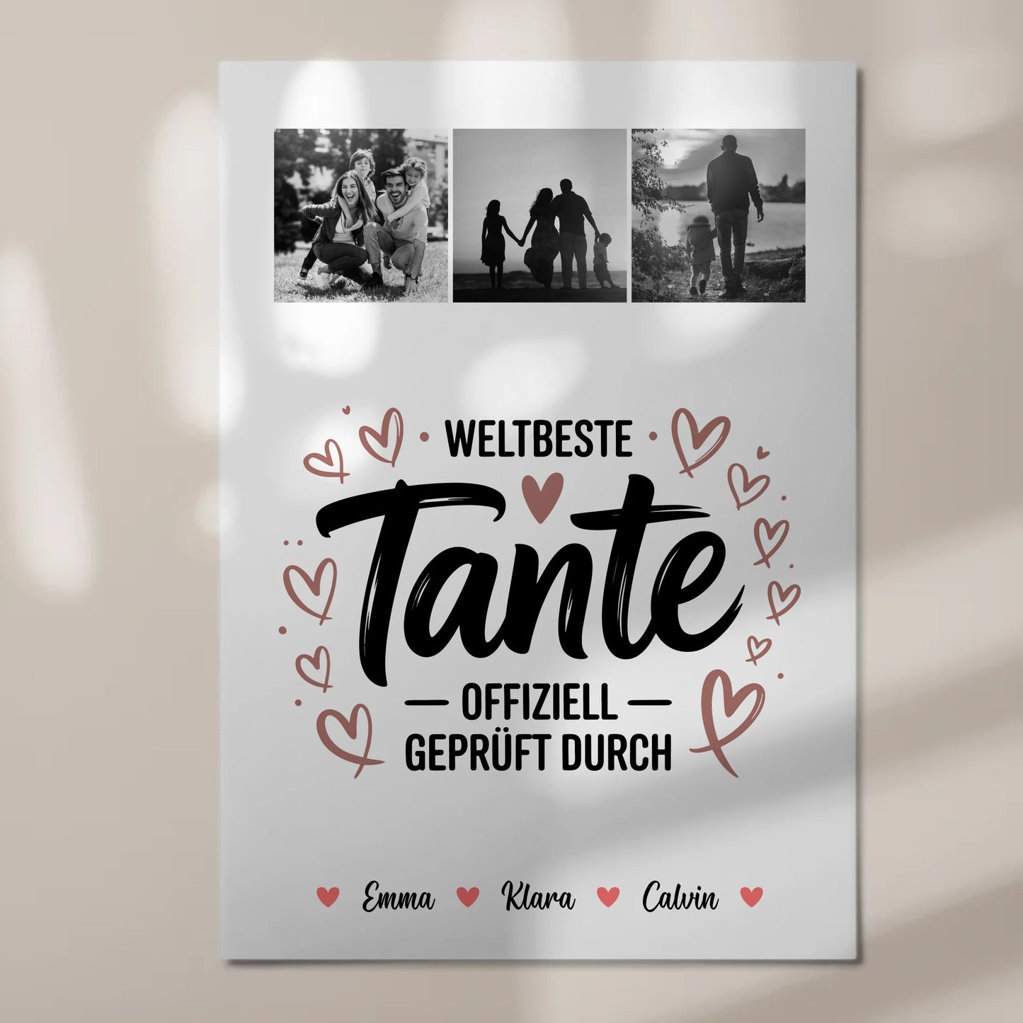 Fotoboard Magnet Poster Fotocollage für Tante Weltbeste Tante Offiziell Geprüft Durch