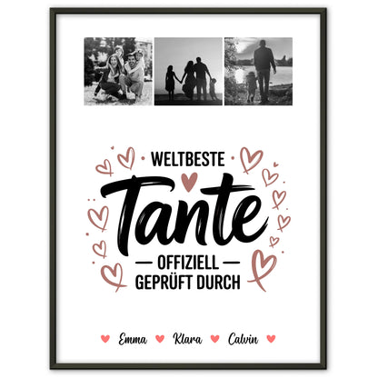 Foto Collage Poster Erstellen Fotocollage für Tante Weltbeste Tante Offiziell Geprüft Durch